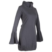 Vishes Langarm Damen Tunika Biobaumwolle grau 44