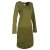 Vishes Langarm Damen Eco Kleid Gerafft Einfarbig zertifizierte Biobaumwolle olive 44