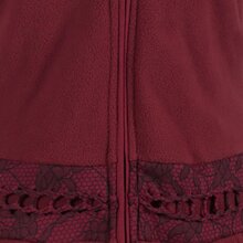 Vishes Weicher, Warmer Damen Elfen Fleecemantel mit Kapuze und Rüschen dunkelrot 42