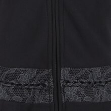 Vishes Weicher, Warmer Damen Elfen Fleecemantel mit Kapuze und Rüschen schwarz 40