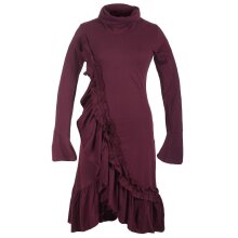 Vishes Asymmetrisches Volant Langarmkleid aus...