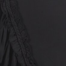 Vishes Asymmetrisches Volant Langarmkleid aus Biobaumwolle mit Rüschen schwarz 42-44