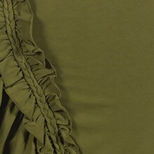 Vishes Asymmetrisches Volant Langarmkleid aus Biobaumwolle mit Rüschen olive 40-42