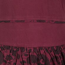 Vishes Langarm Blumen Ballonkleid aus Baumwolle dunkelrot 34