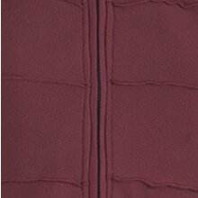 Vishes Langer Damen Fleecemantel mit Kapuze und Stehkragen dunkelrot 42