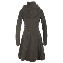 Vishes Langer Damen Fleecemantel mit Kapuze und...