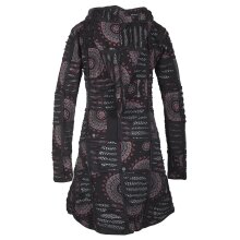 Vishes Damen Patchworkmantel Baumwolle Cutwork bedruckt Zipfelkapuze schwarz 44
