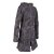 Vishes Damen Patchworkmantel Baumwolle Cutwork bedruckt Zipfelkapuze grau 42