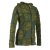 Vishes Kurze Leichte Damen Patchworkjacke aus Baumwolle mit Zipfelkapuze und Cutwork olive 36