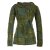 Vishes Kurze Leichte Damen Patchworkjacke aus Baumwolle mit Zipfelkapuze und Cutwork olive 42