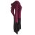 Vishes zweifarbiges Damen Langarm Zipfelkleid aus Samt mit Zipfelkapuze dunkelrot 44