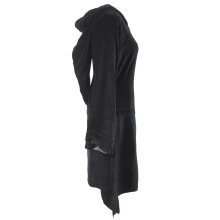 Vishes zweifarbiges Damen Langarm Zipfelkleid aus Samt mit Zipfelkapuze schwarz 36-38