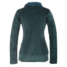 Vishes Damen Rollkragen Samtpullover Sweater aus Baumwolle bedruckt türkis 36