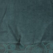 Vishes Damen Rollkragen Samtpullover Sweater aus Baumwolle bedruckt türkis 38