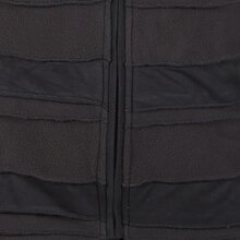 Vishes Langer Damen Patchwork Eco Recycling Fleecemantel mit Kapuze schwarz 40