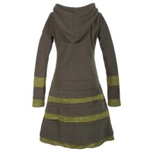 Vishes Langer Damen Patchwork Eco Recycling Fleecemantel...