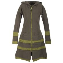 Vishes Langer Damen Patchwork Eco Recycling Fleecemantel...