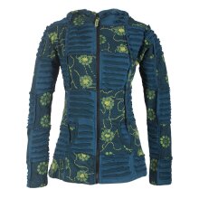 Vishes - Bestickte Damen Blumen Patchworkjacke Hoodie aus...