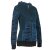 Vishes Gestreifte Damen Patchworkjacke Kapuzenjacke Hoodie Baumwolle mit Cutwork türkis 38