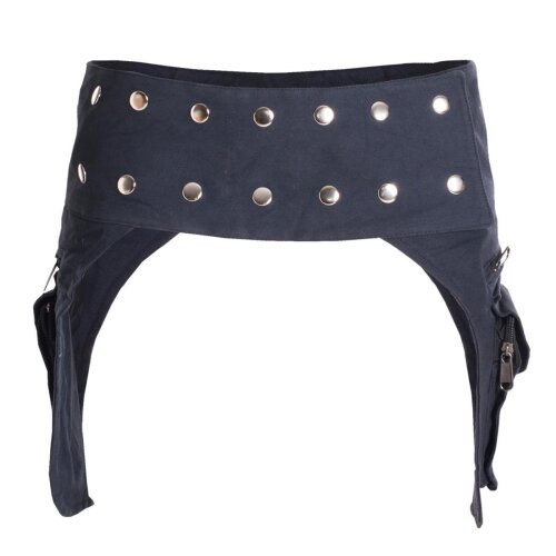 Vishes Doppel Holster Hüfttasche Bauchtasche Holster Sidebag Gürteltasche Festivaltasche Hippie Goa schwarz