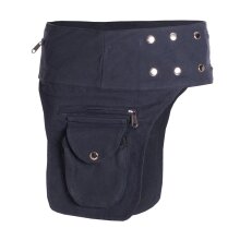 Vishes Doppel Holster Hüfttasche Bauchtasche Holster Sidebag Gürteltasche Festivaltasche Hippie Goa schwarz