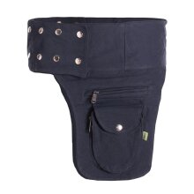 Vishes Doppel Holster Hüfttasche Bauchtasche Holster Sidebag Gürteltasche Festivaltasche Hippie Goa schwarz