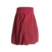 Vishes Damen kurzer einfarbiger extra warmer Ballonrock Herbstrock Winterrock Fleecerock dunkelrot 44