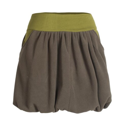 Vishes Damen kurzer einfarbiger extra warmer Ballonrock Herbstrock Winterrock Fleecerock olive 42