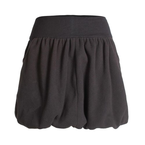 Vishes Damen kurzer einfarbiger extra warmer Ballonrock Herbstrock Winterrock Fleecerock schwarz 42