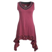 Vishes Armloses Hippie Zipfelkleid aus Baumwolle mit...