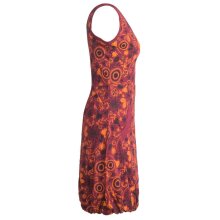 Vishes Ärmelloses mit Blumen Bedrucktes Ballonkleid mit Taschen dunkelrot 42-44