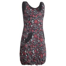Vishes Ärmelloses mit Blumen Bedrucktes Ballonkleid mit Taschen schwarz 34-36