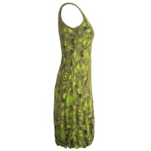 Vishes Ärmelloses mit Blumen Bedrucktes Ballonkleid mit Taschen olive 42