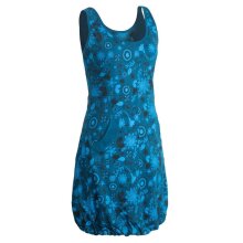 Vishes Ärmelloses mit Blumen Bedrucktes Ballonkleid mit Taschen türkis 36-38