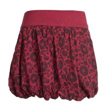 Vishes Damen Ballon-Rock mit Blumen und Taschen dunkelrot 34