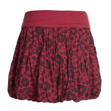 Vishes Damen Ballon-Rock mit Blumen und Taschen dunkelrot 38