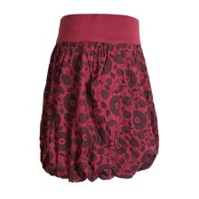 Vishes Damen Ballon-Rock mit Blumen und Taschen dunkelrot 40