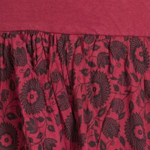 Vishes Damen Ballon-Rock mit Blumen und Taschen dunkelrot 44