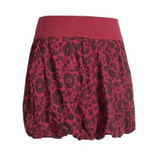 Vishes Damen Ballon-Rock mit Blumen und Taschen dunkelrot 44