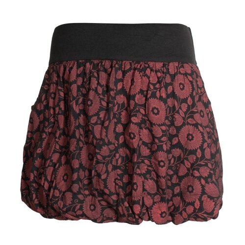 Vishes Damen Ballon-Rock mit Blumen und Taschen schwarz 38