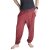 Vishes Chino Haremshose Einheitsgröße mit dehnbarem gestreiften Bund und Taschen dunkelrot