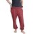 Vishes Chino Haremshose Einheitsgröße mit dehnbarem gestreiften Bund und Taschen dunkelrot