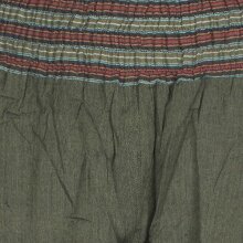 Vishes Chino Haremshose Einheitsgröße mit dehnbarem gestreiften Bund und Taschen olive