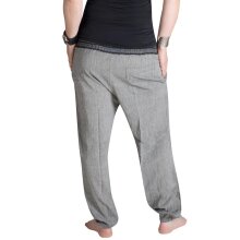 Vishes Chino Haremshose Einheitsgröße mit dehnbarem gestreiften Bund und Taschen grau
