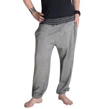 Vishes Chino Haremshose Einheitsgröße mit dehnbarem gestreiften Bund und Taschen grau