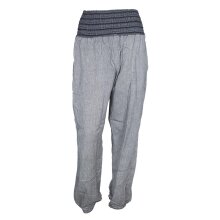 Vishes Chino Haremshose Einheitsgröße mit dehnbarem gestreiften Bund und Taschen grau