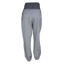 Vishes Chino Haremshose Einheitsgröße mit dehnbarem gestreiften Bund und Taschen grau