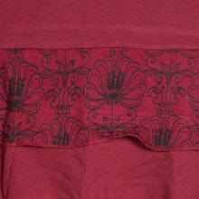 Vishes Damen Patchwork Rüschen-Rock mit Breitem Dehnbarem Bund und Taschen dunkelrot 38