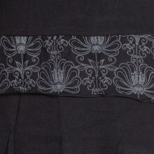 Vishes Damen Patchwork Rüschen-Rock mit Breitem Dehnbarem Bund und Taschen schwarz 38