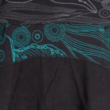 Vishes Kurzer Lagen-Look Baumwoll-Rock Bedruckter Breiter Bund mit Taschen schwarz 46